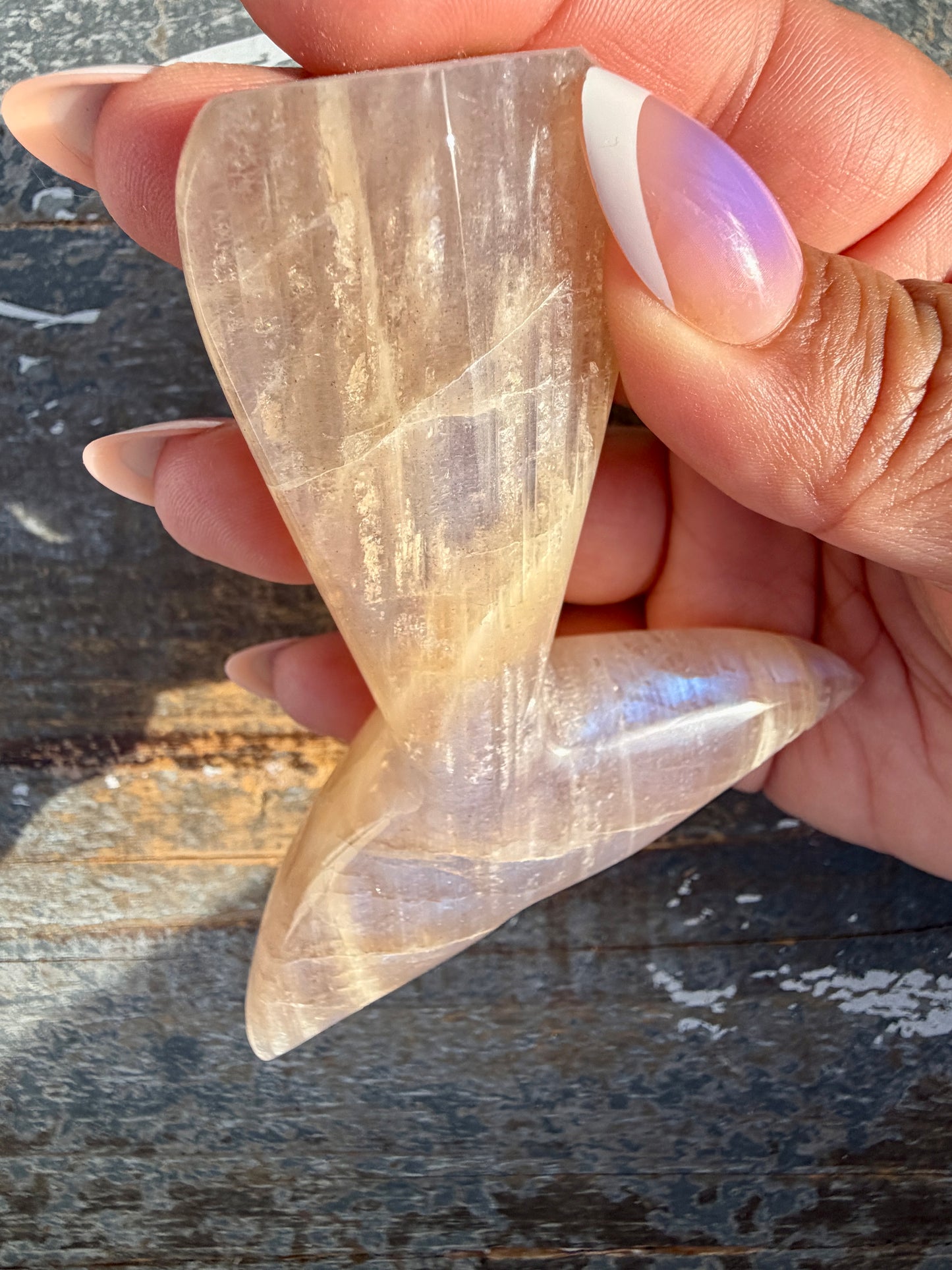 Gorgeous Blue Flash Moonstone Whale Tail | Opt 18