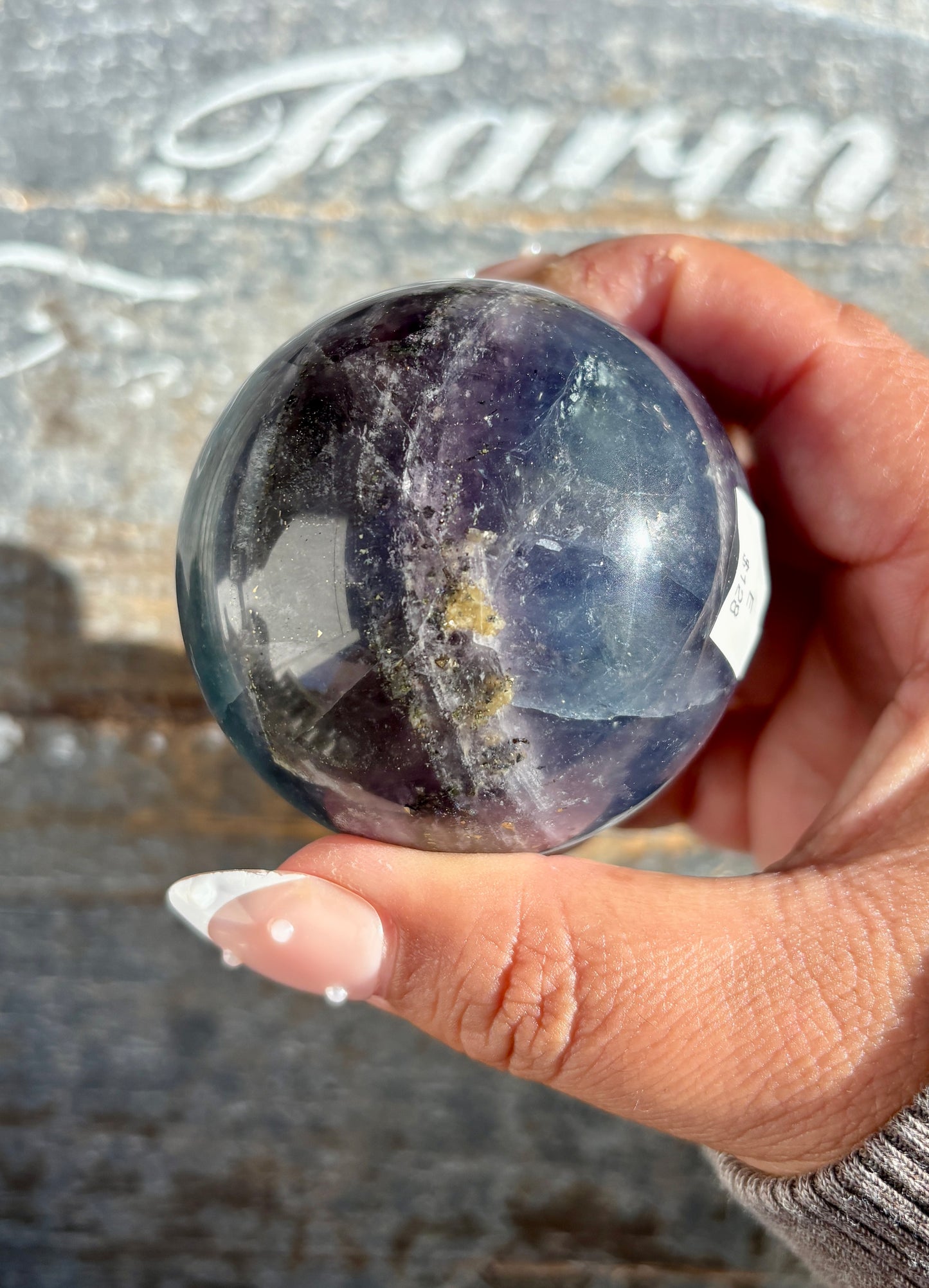 Gorgeous Blue Fluorite with Pyrite Sphere | Opt E