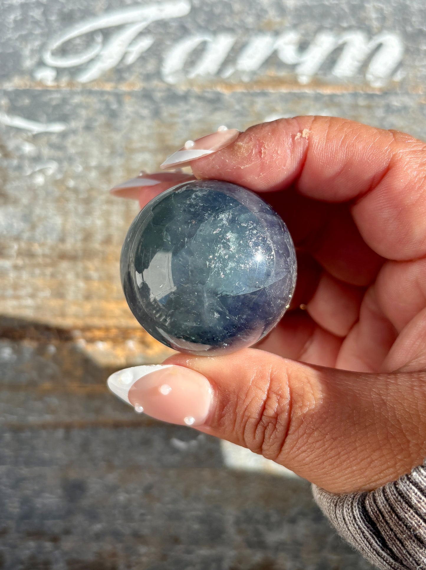 Gorgeous Blue Fluorite with Pyrite Sphere | Opt A