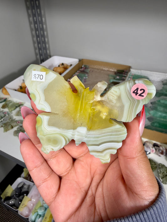 Gorgeous Gobi Agate Hand Carved Butterfly | Opt 42