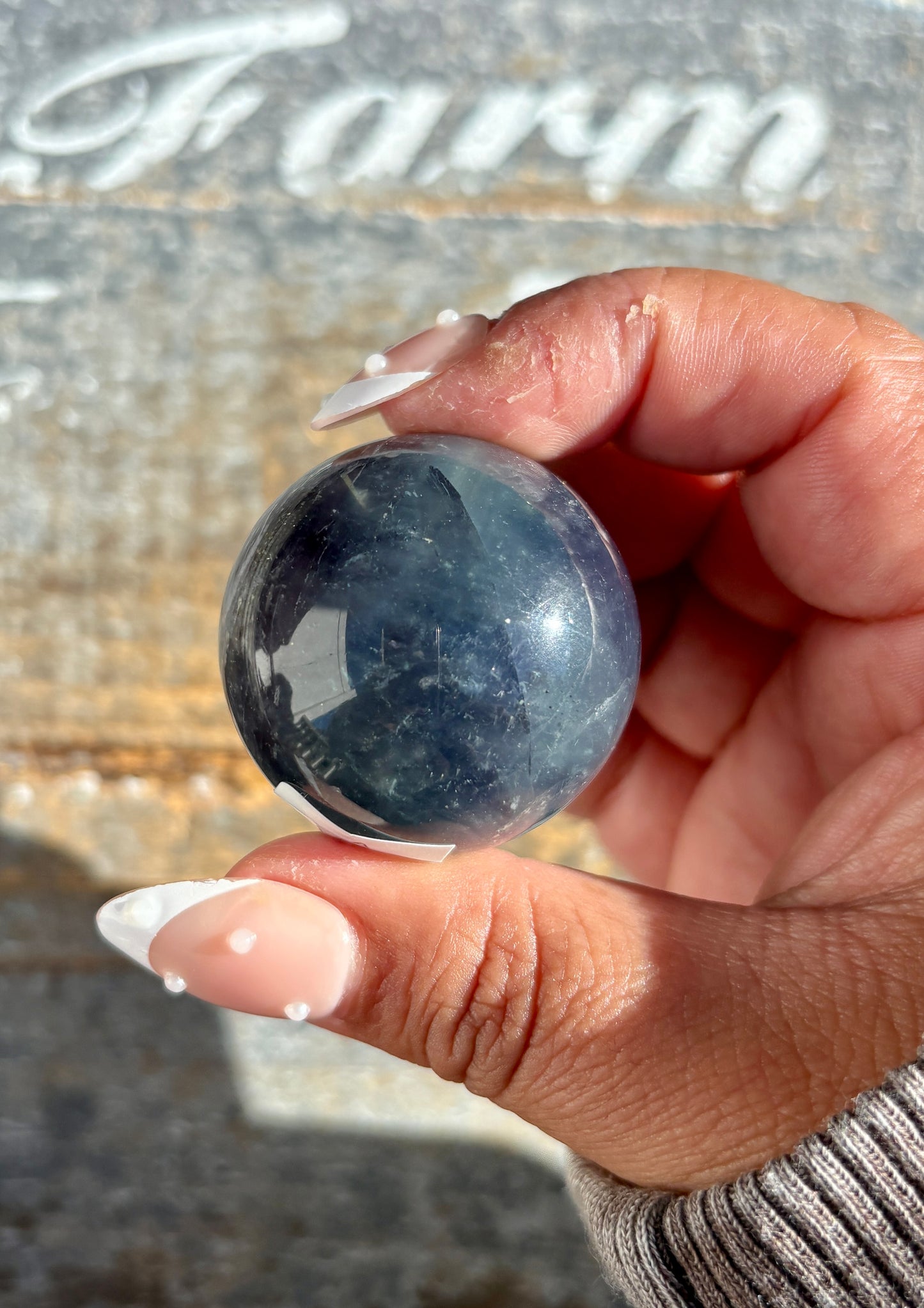 Gorgeous Blue Fluorite with Pyrite Sphere | Opt A