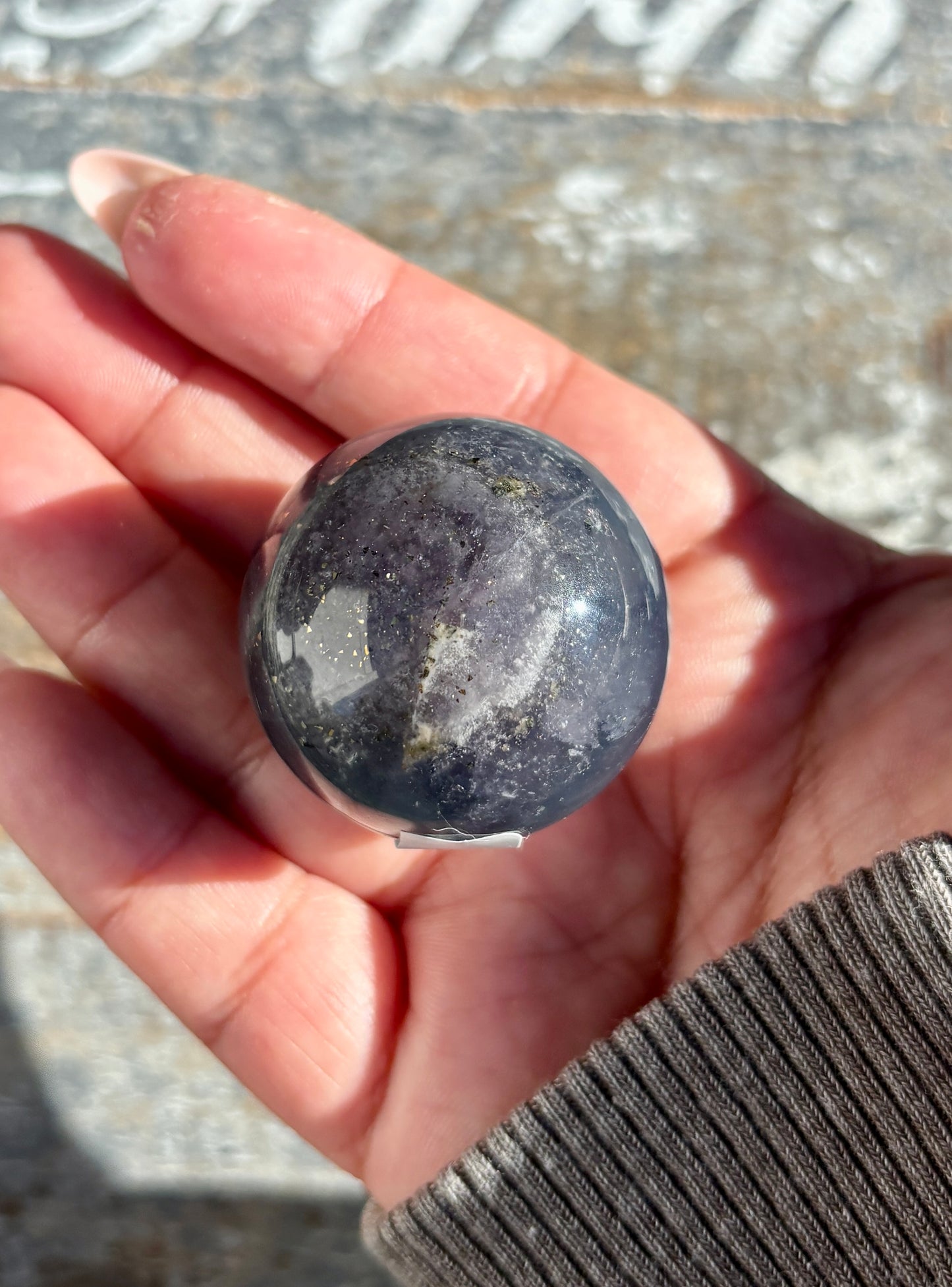 Gorgeous Blue Fluorite with Pyrite Sphere | Opt A