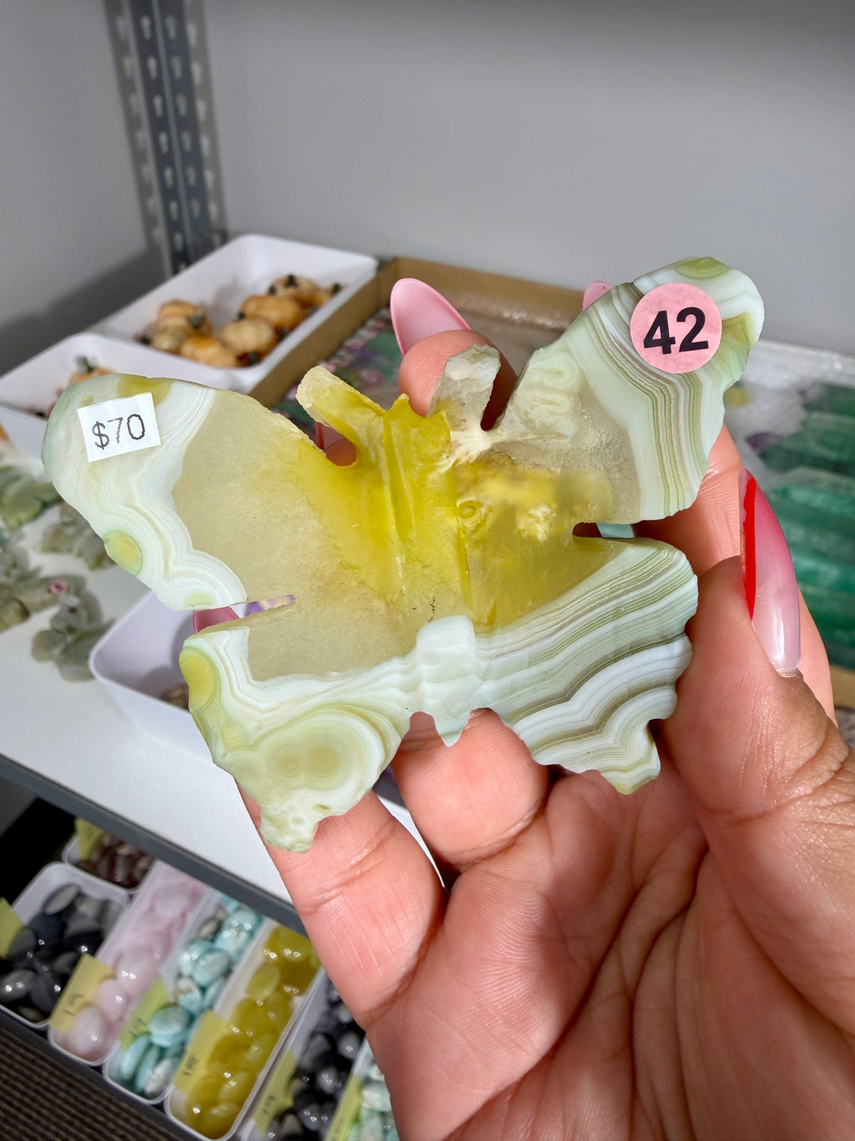 Gorgeous Gobi Agate Hand Carved Butterfly | Opt 42