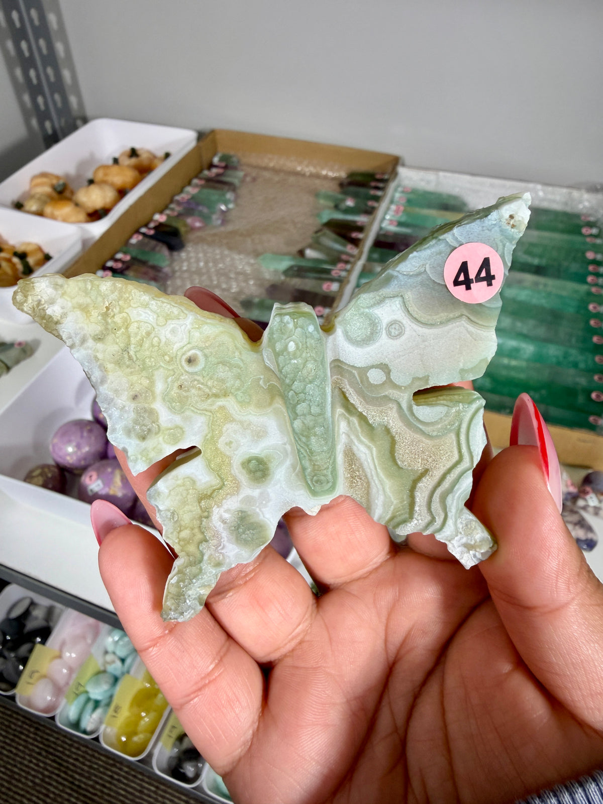 Gorgeous Gobi Agate Hand Carved Butterfly | Opt 44