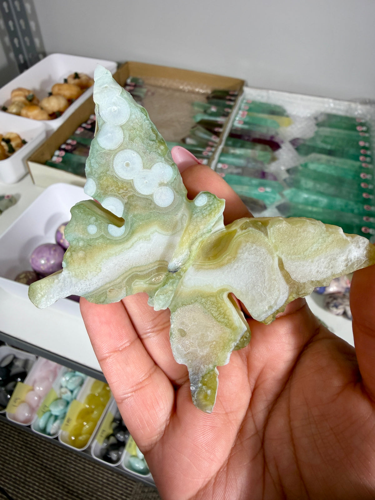 Gorgeous Gobi Agate Hand Carved Butterfly | Opt 44