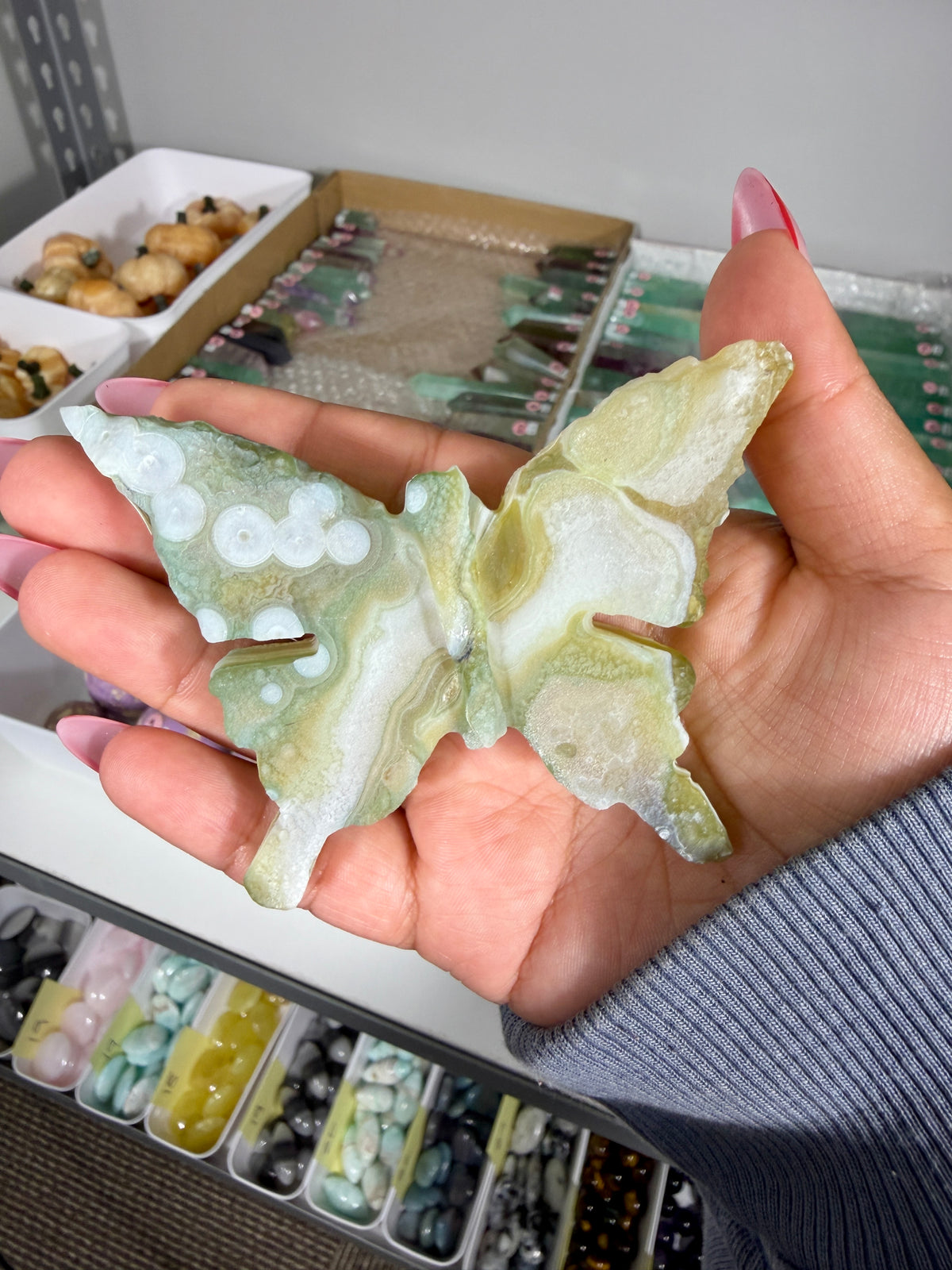 Gorgeous Gobi Agate Hand Carved Butterfly | Opt 44