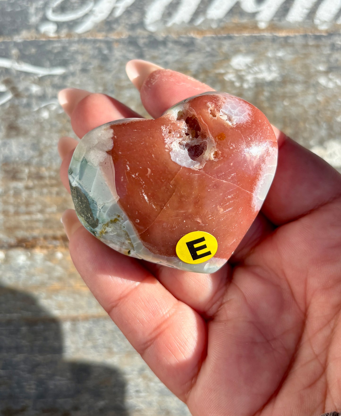 Gorgeous Green Flower Agate Heart from Madagascar | Opt E