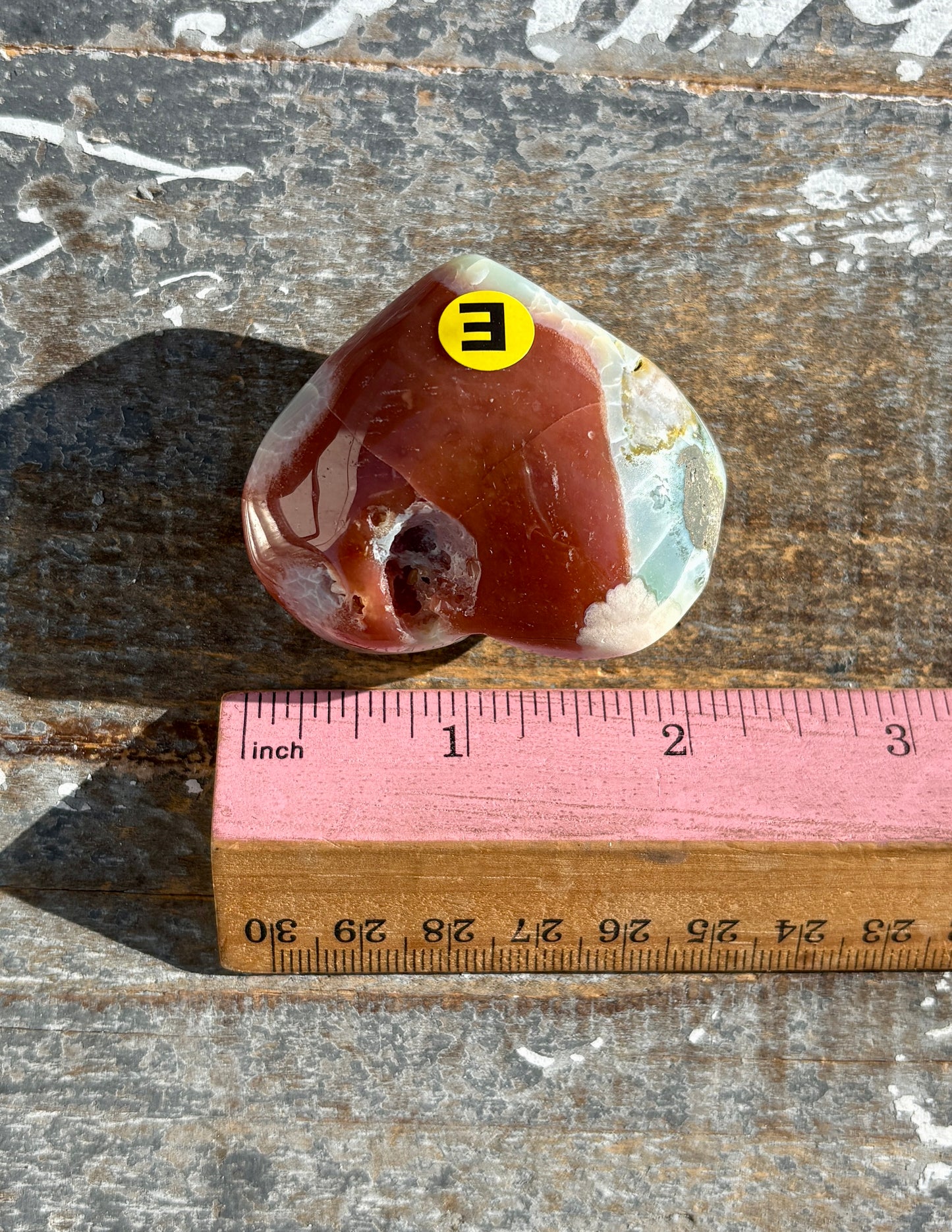 Gorgeous Green Flower Agate Heart from Madagascar | Opt E