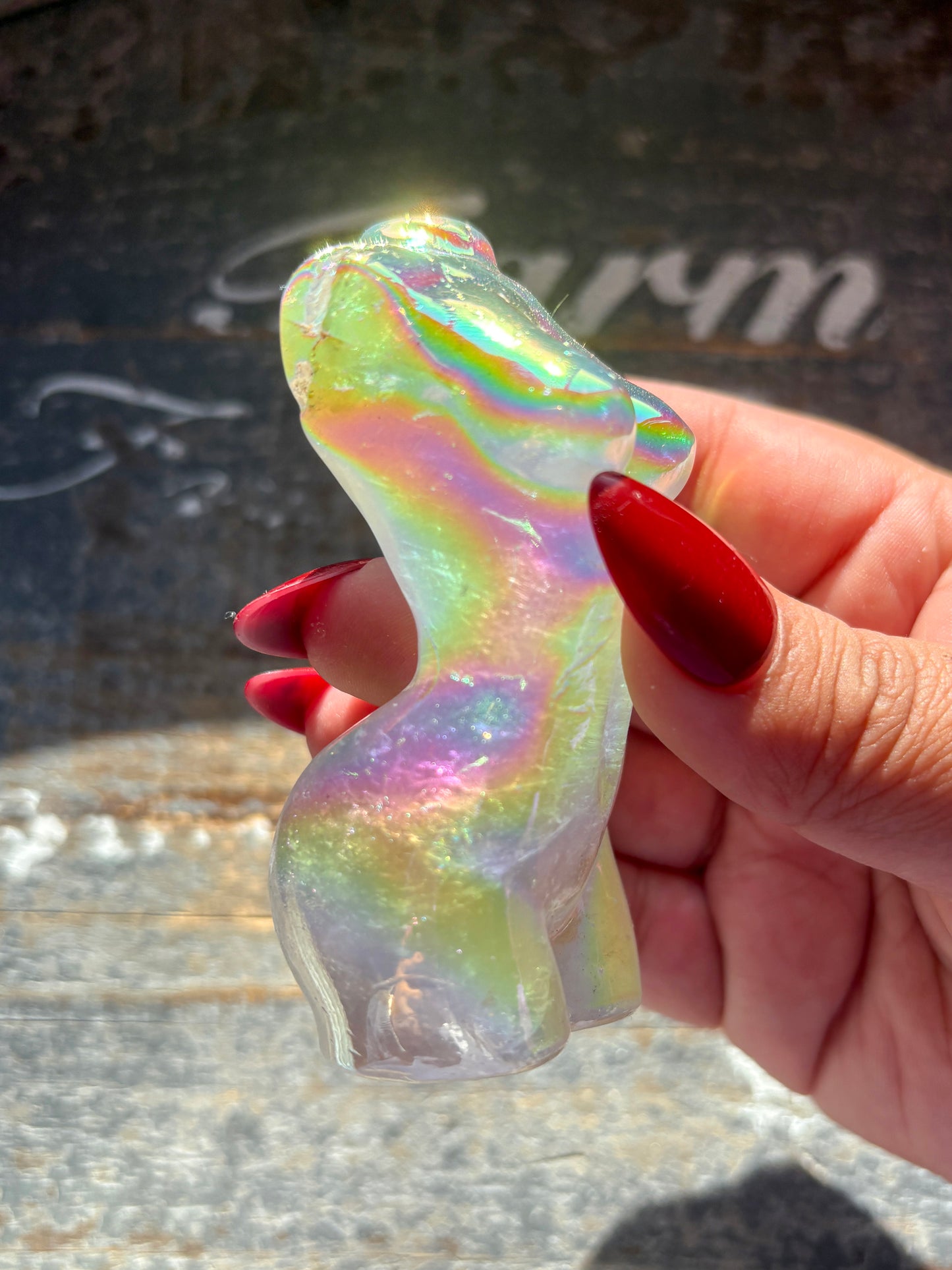 Gorgeous Aura Clear Quartz Goddess Body