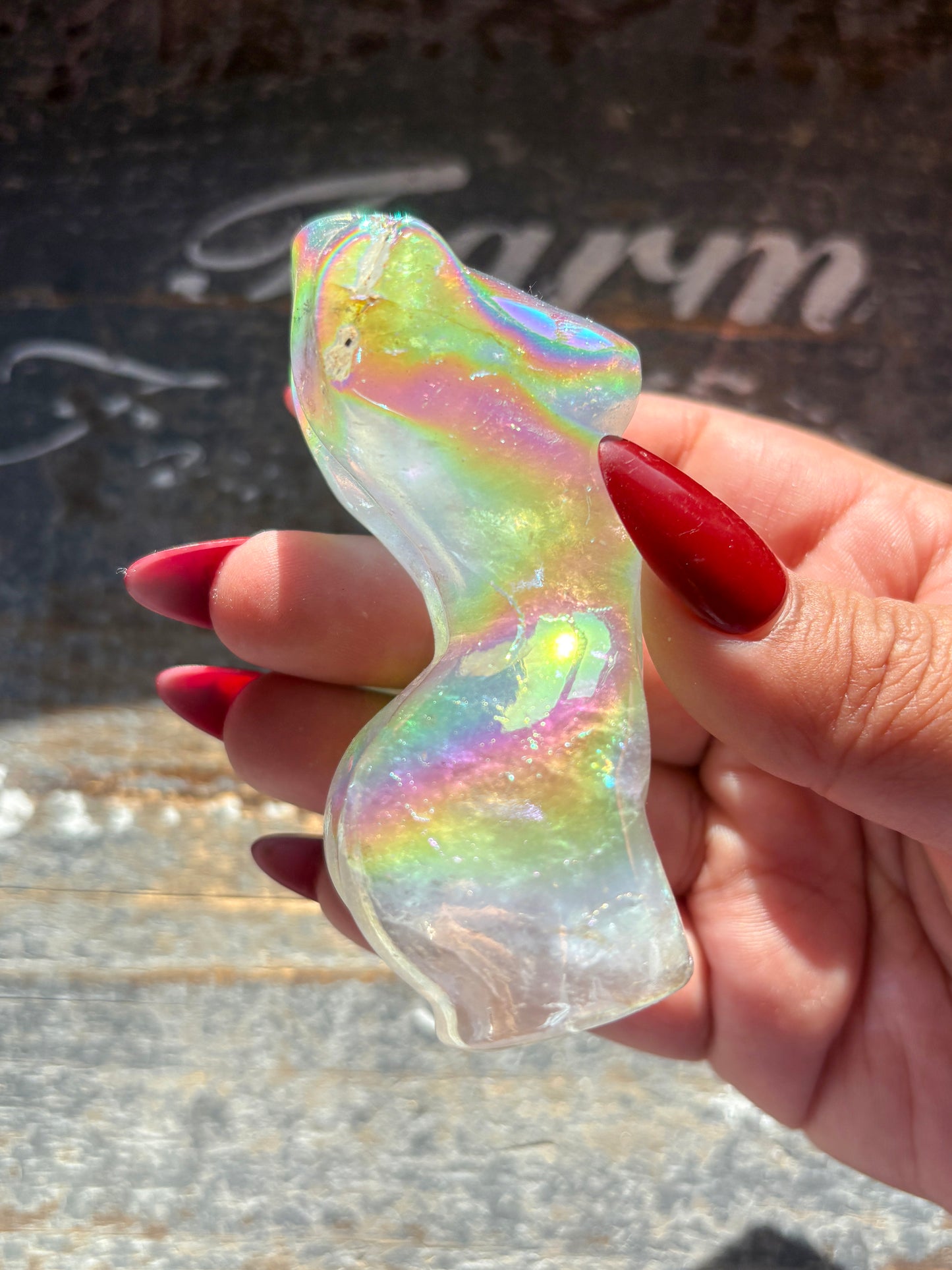 Gorgeous Aura Clear Quartz Goddess Body