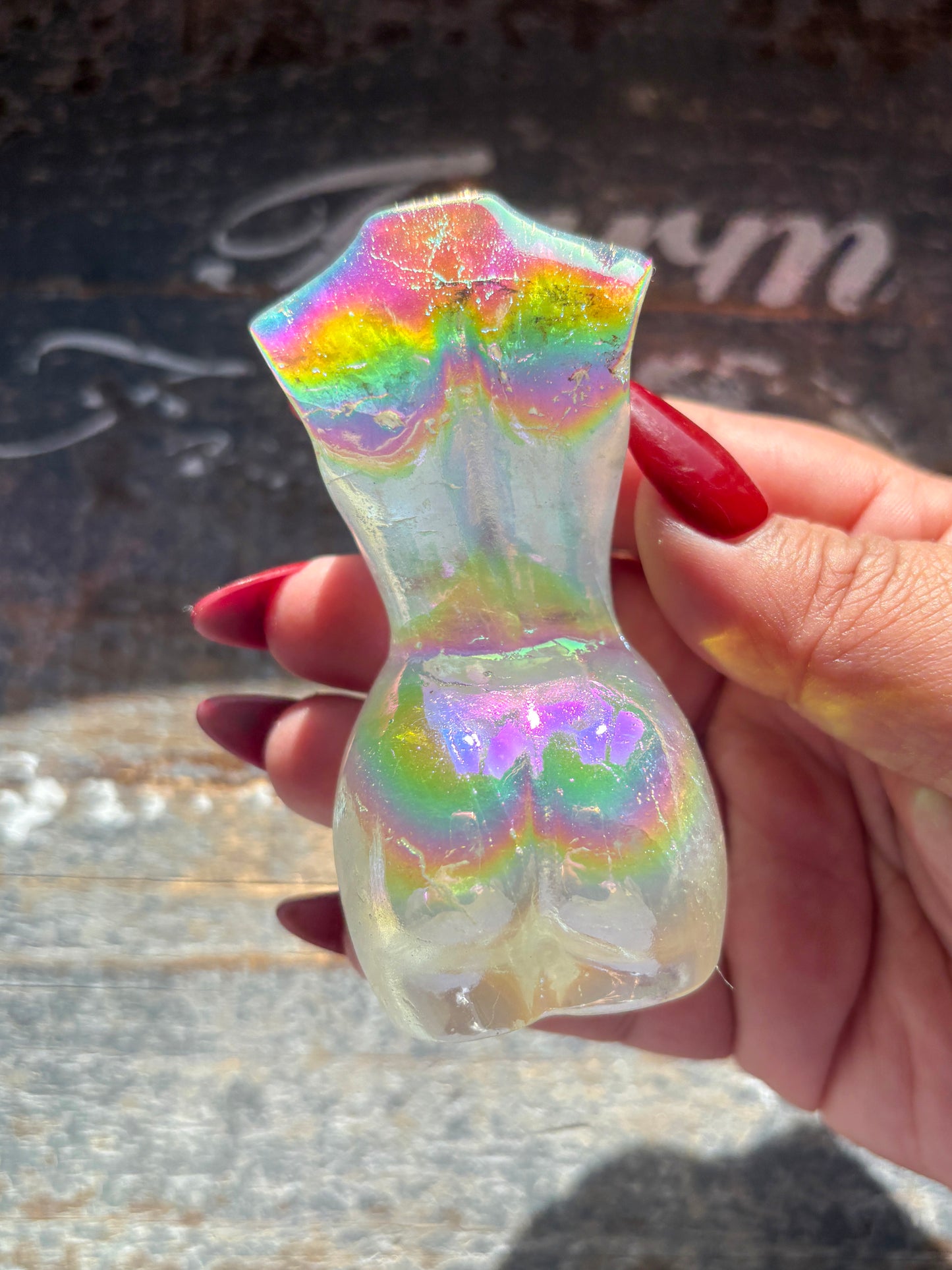 Gorgeous Aura Clear Quartz Goddess Body