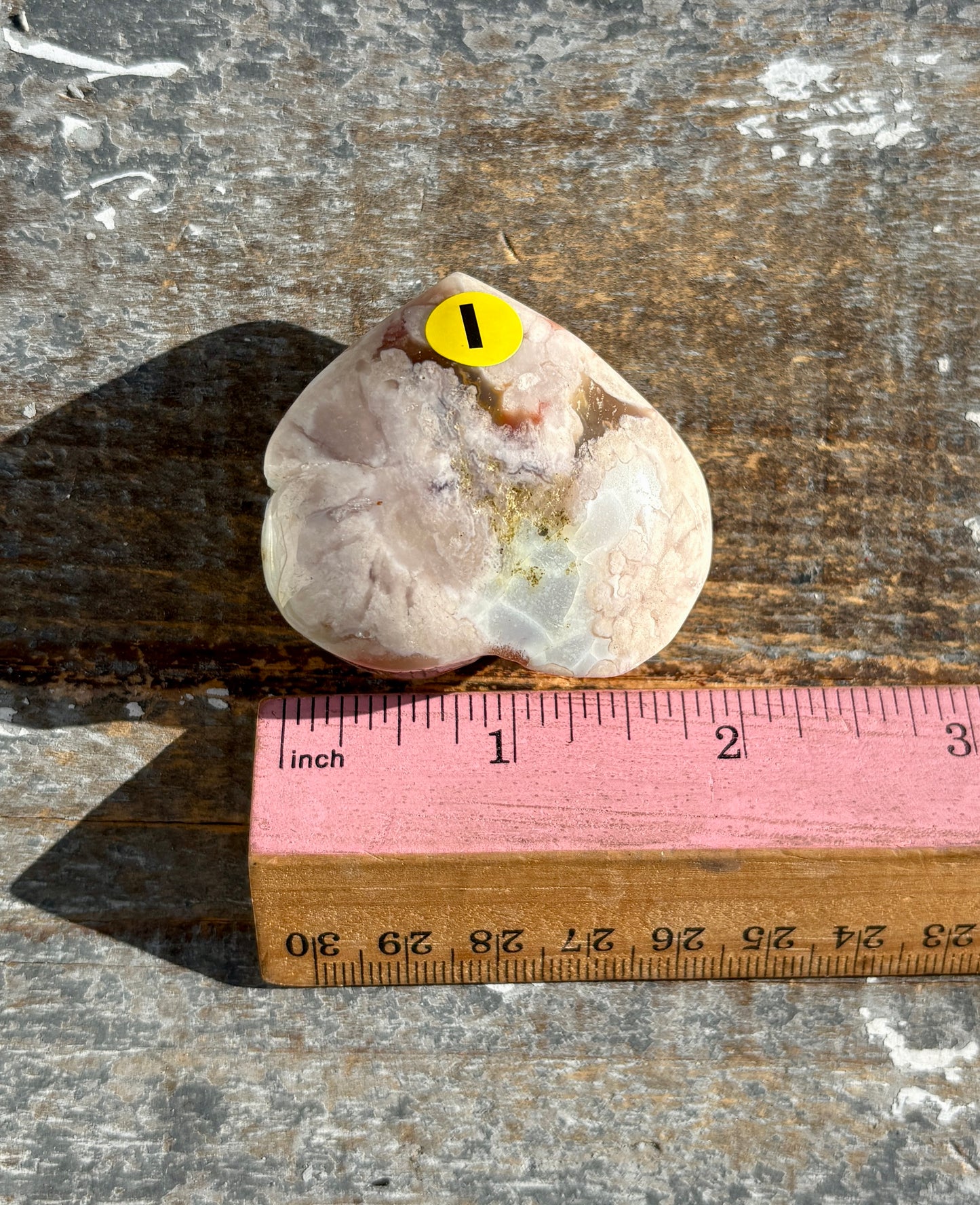 Gorgeous Green Flower Agate Heart from Madagascar | Opt I
