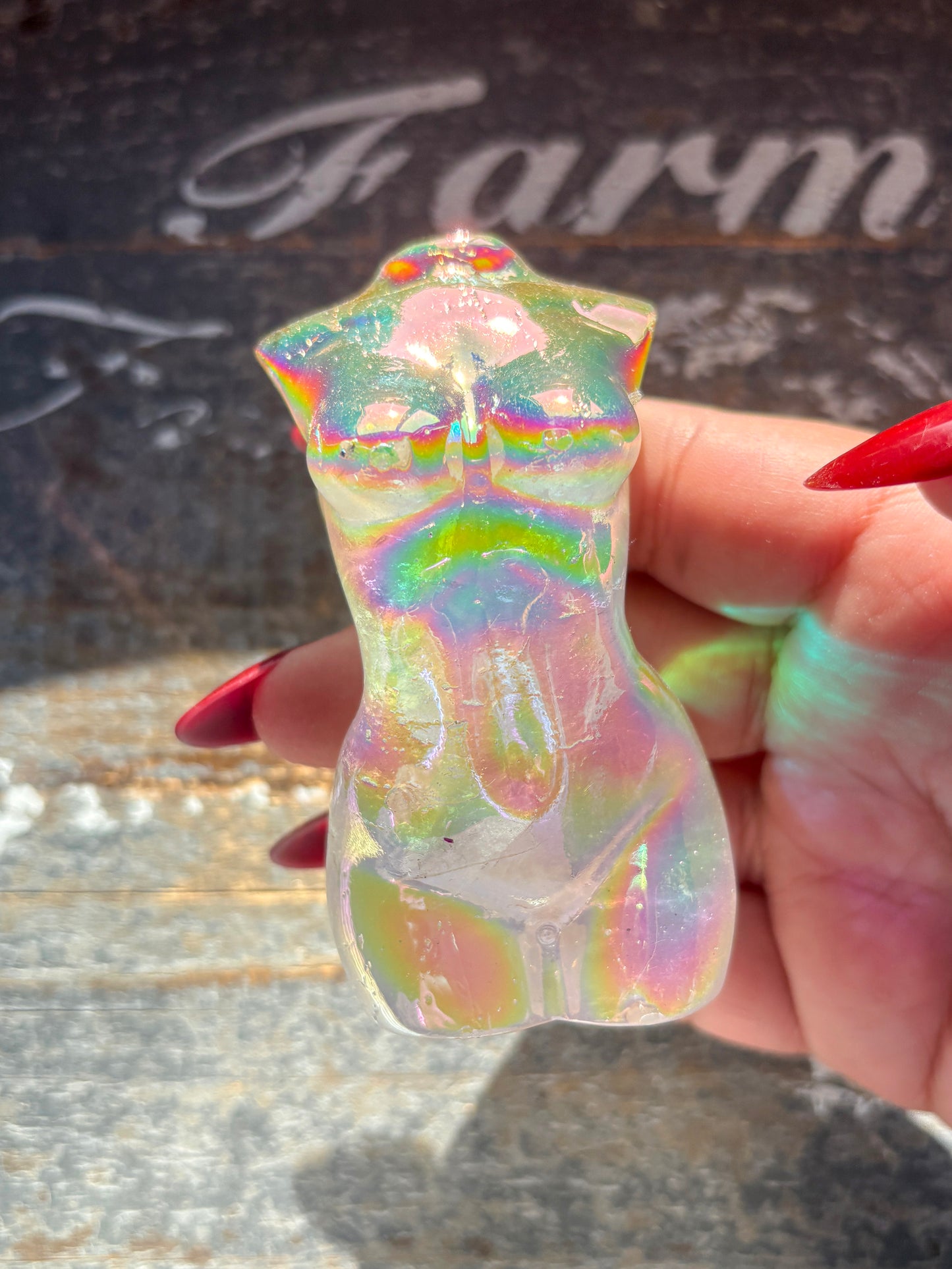 Gorgeous Aura Clear Quartz Goddess Body