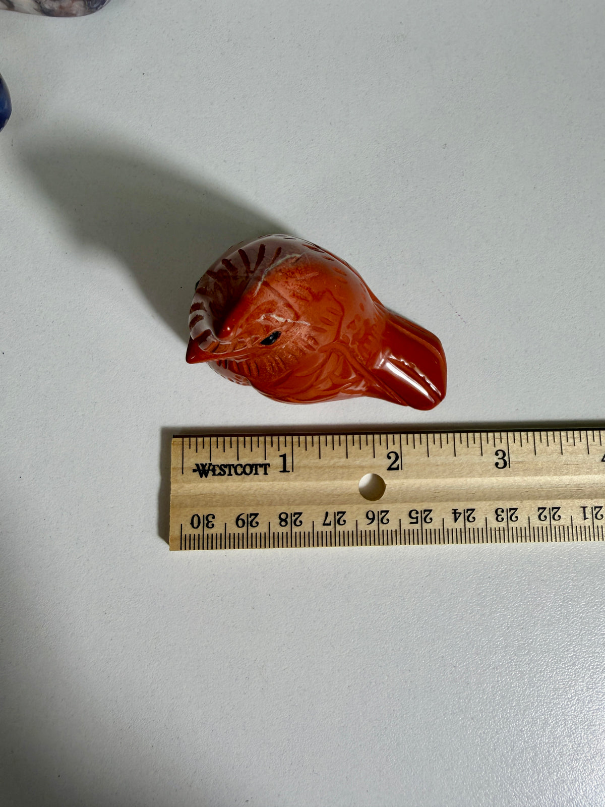 Adorable Cardinal Red Jasper Carving | Opt 48
