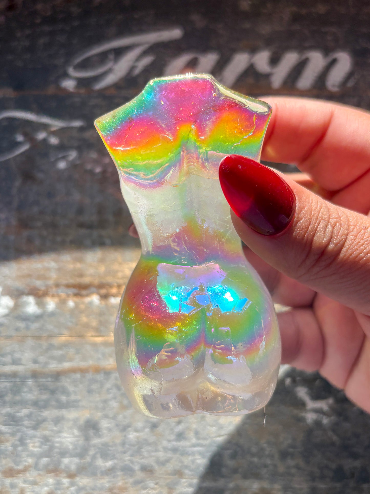 Gorgeous Aura Clear Quartz Goddess Body