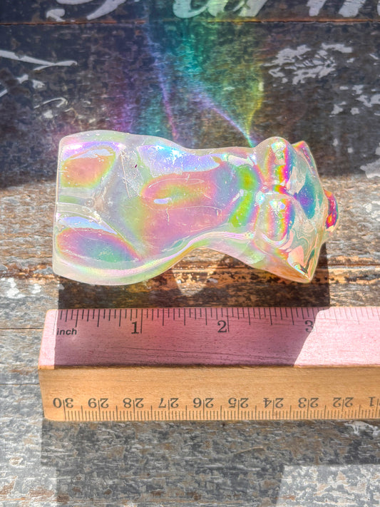 Gorgeous Aura Clear Quartz Goddess Body