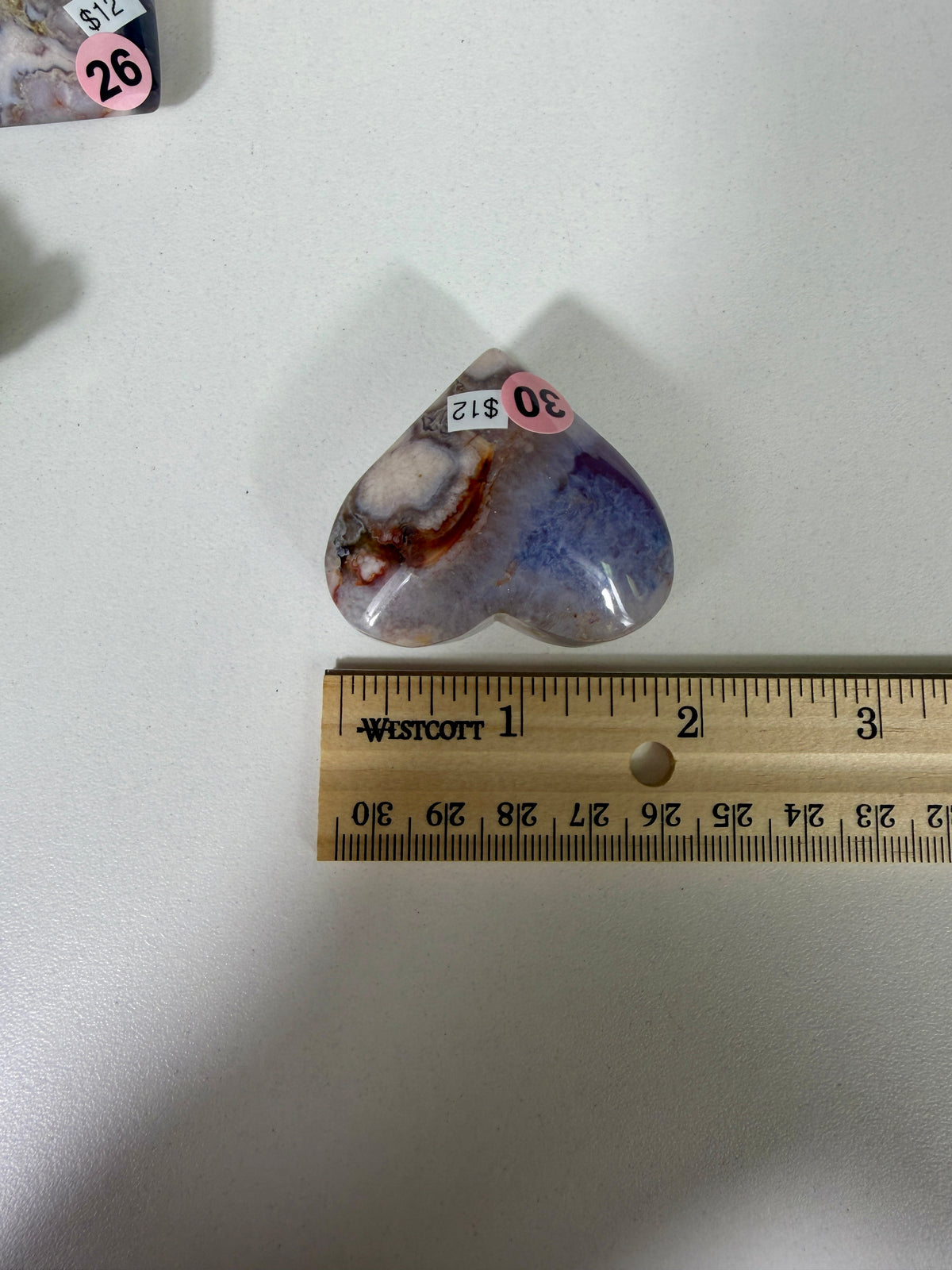 Gorgeous Blue Flower Agate Heart | Opt 30