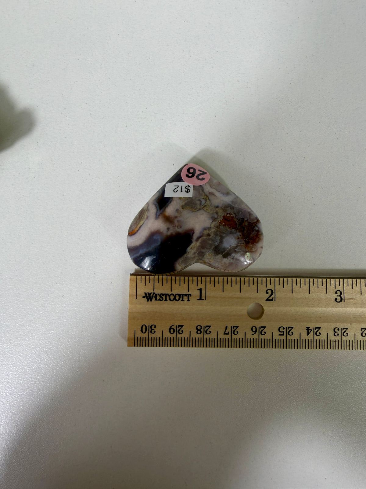 Gorgeous Blue Flower Agate Heart | Opt 26