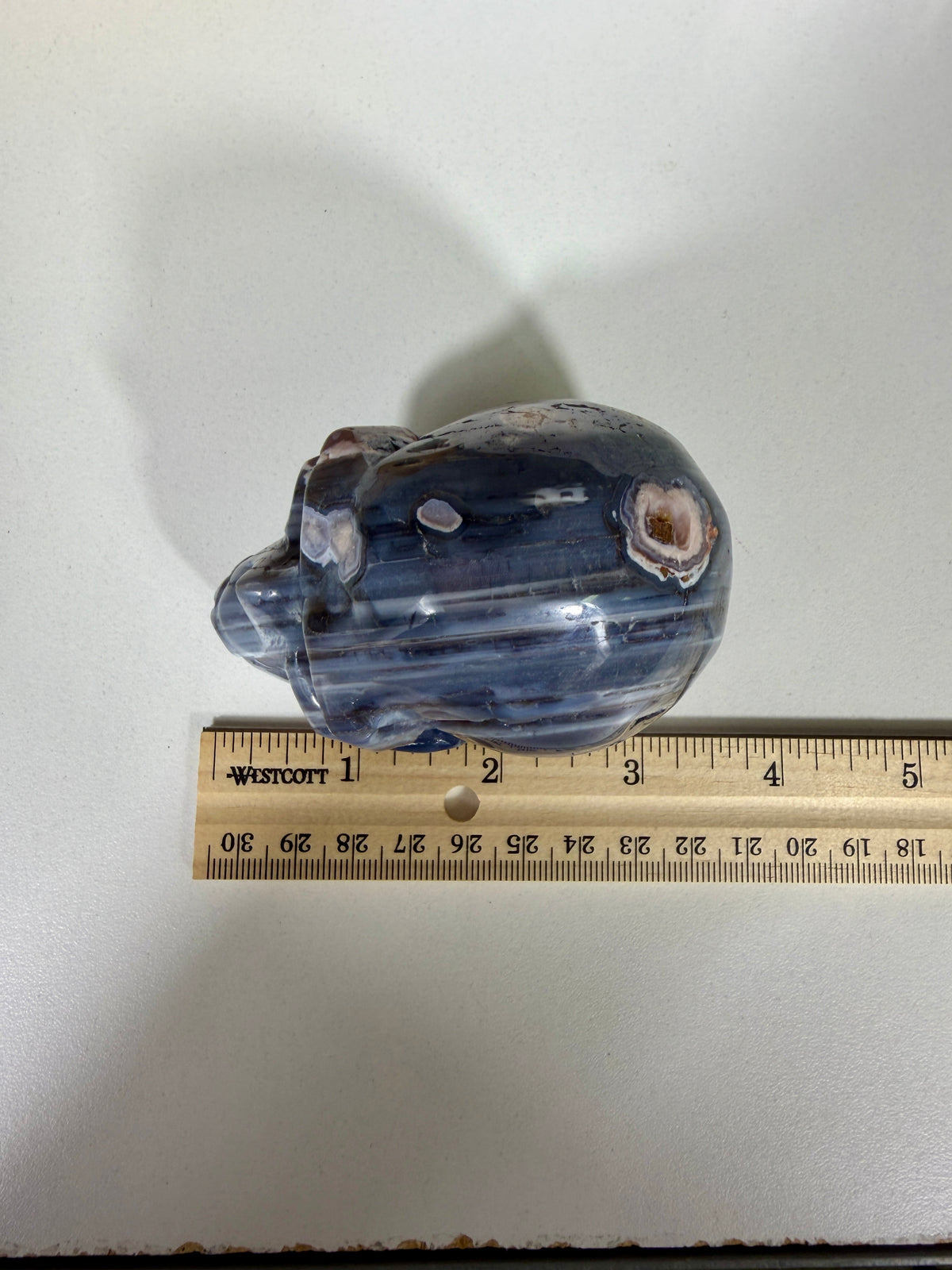 Gorgeous Blue Flower Agate Skull | Opt 31