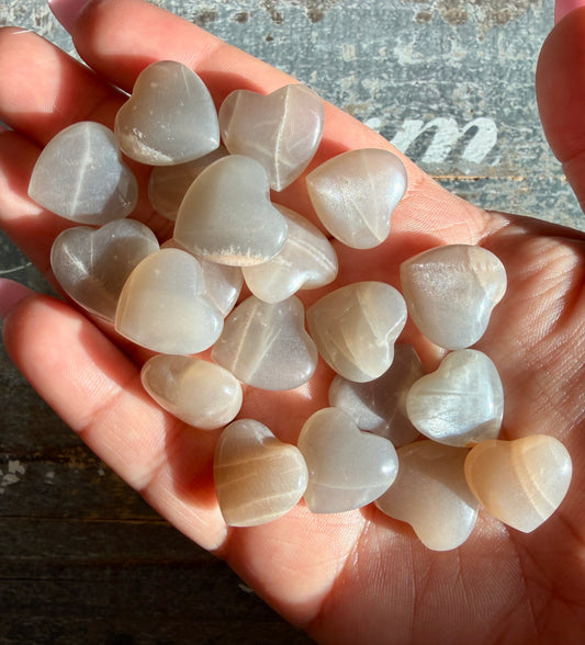 One (1) Mini Black Moonstone Heart