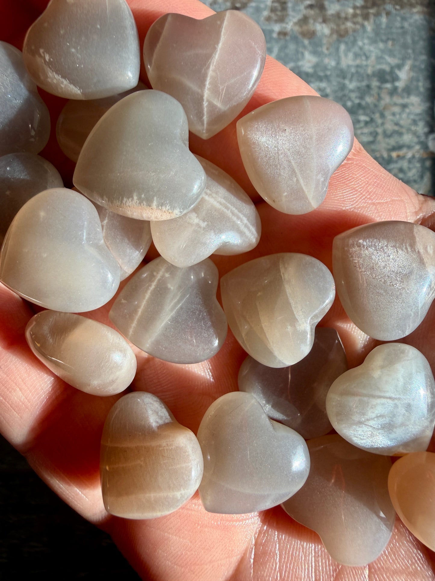 One (1) Mini Black Moonstone Heart