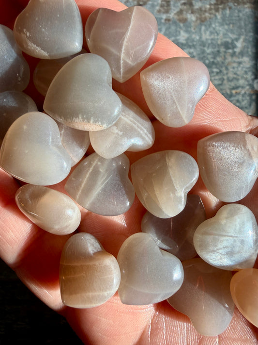 One (1) Mini Black Moonstone Heart