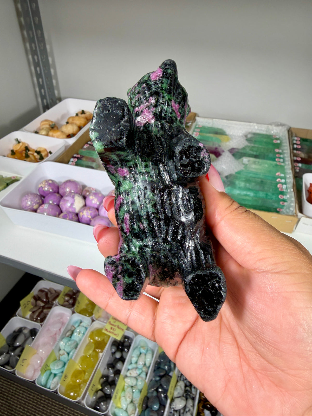 Unique Ruby In Zoisite Bear | UV Reactive | Opt 22
