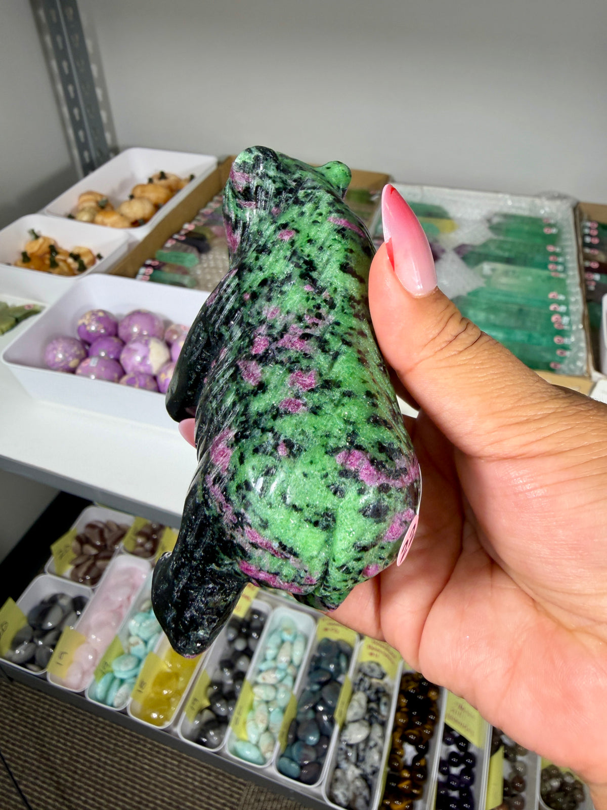 Unique Ruby In Zoisite Bear | UV Reactive | Opt 22