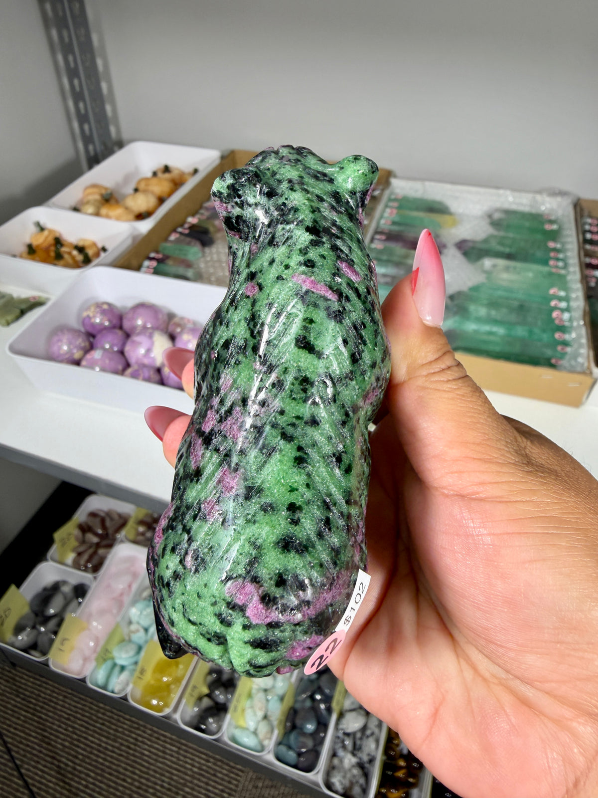 Unique Ruby In Zoisite Bear | UV Reactive | Opt 22