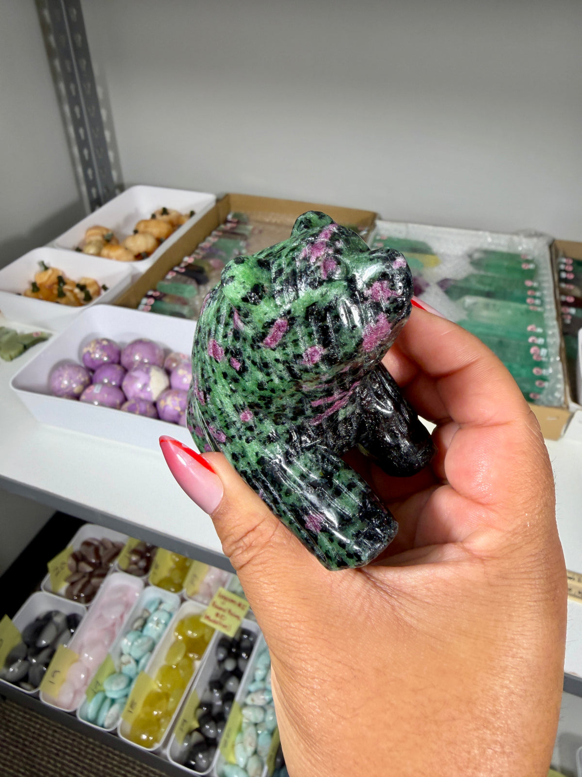Unique Ruby In Zoisite Bear | UV Reactive | Opt 22