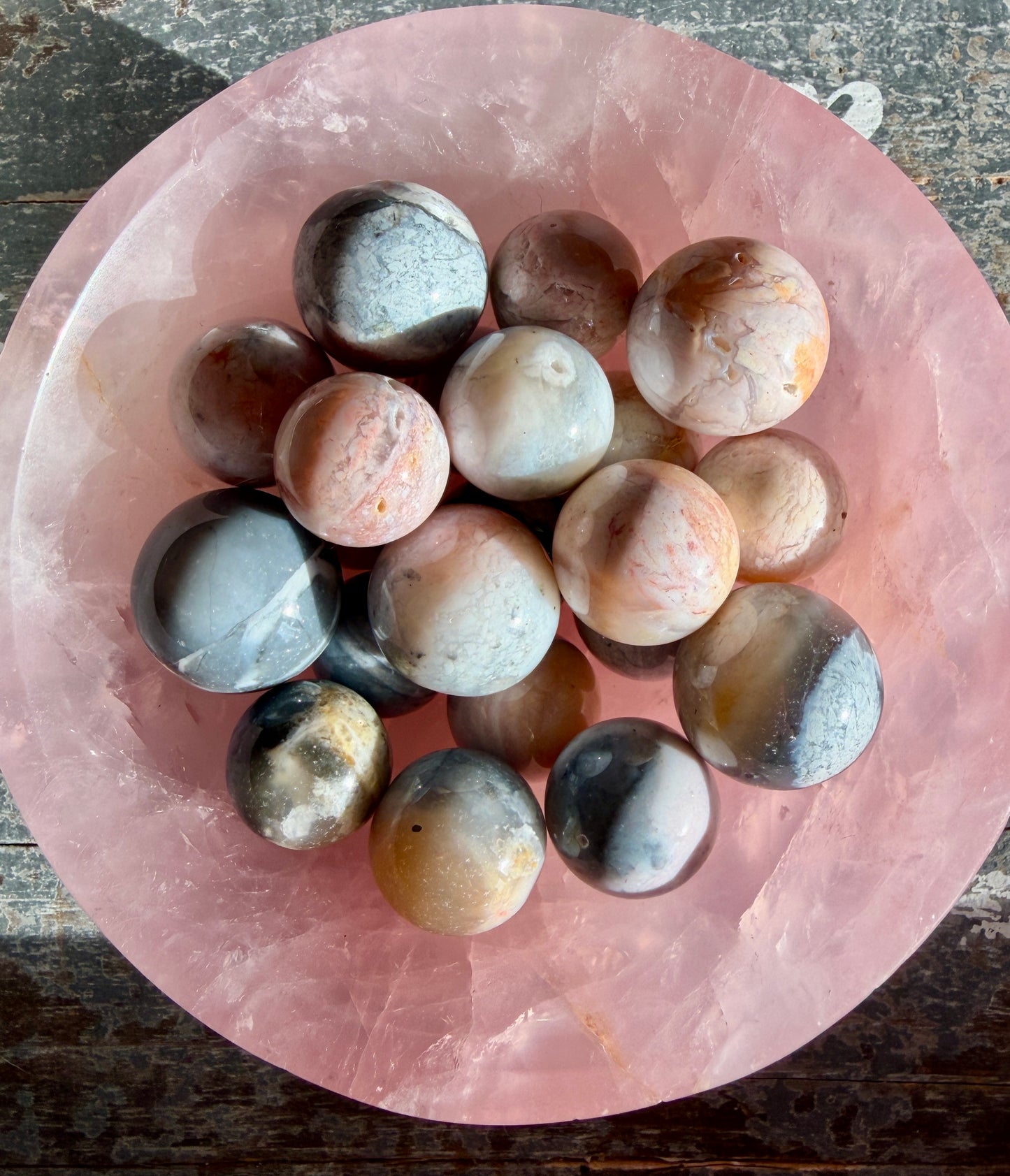 One (1) Petrified Wood Mini Sphere