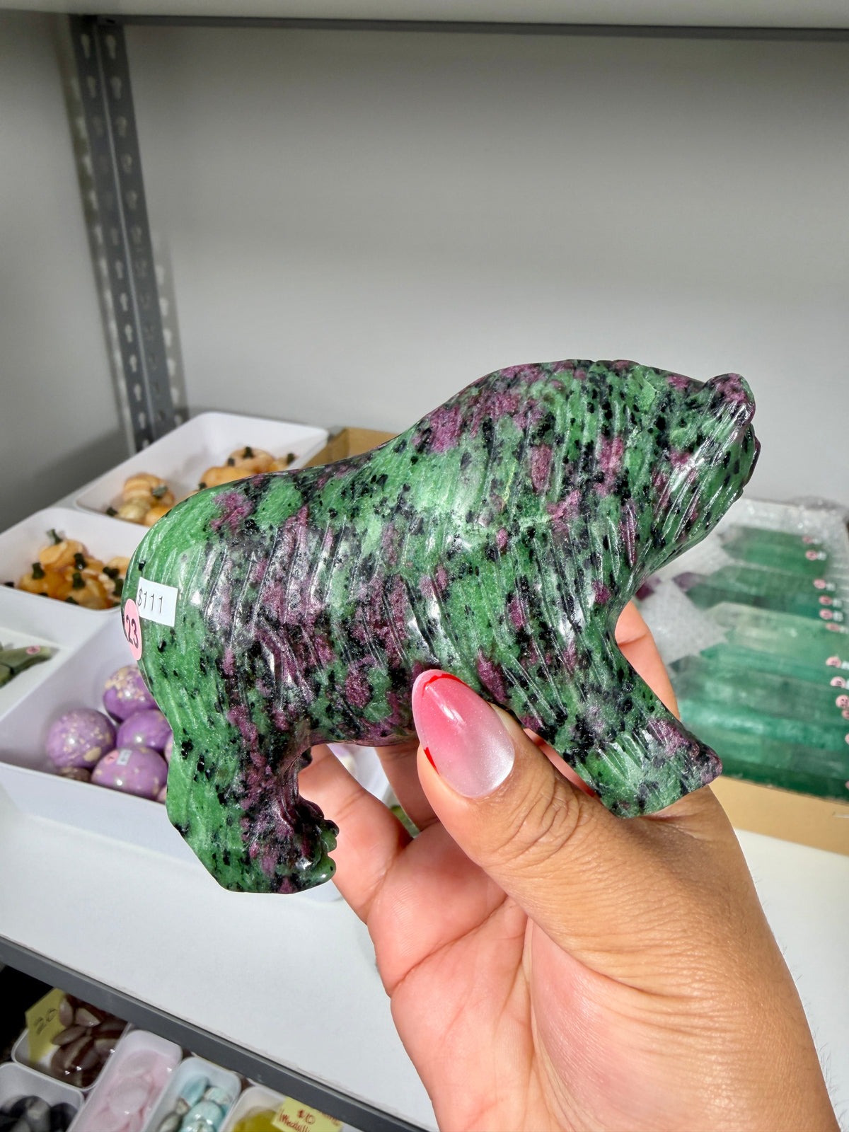 Unique Ruby In Zoisite Bear | UV Reactive | Opt 23