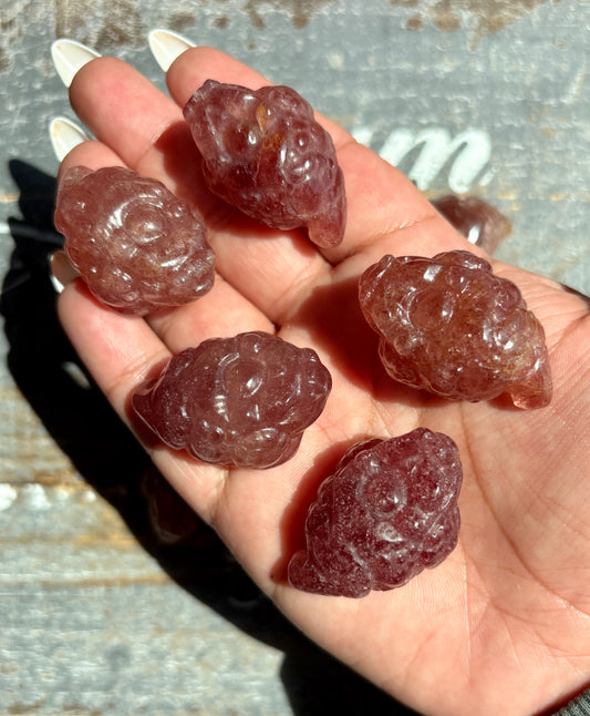 One (1) Strawberry Quartz Pocket Money Toad | Intuitively Chosen