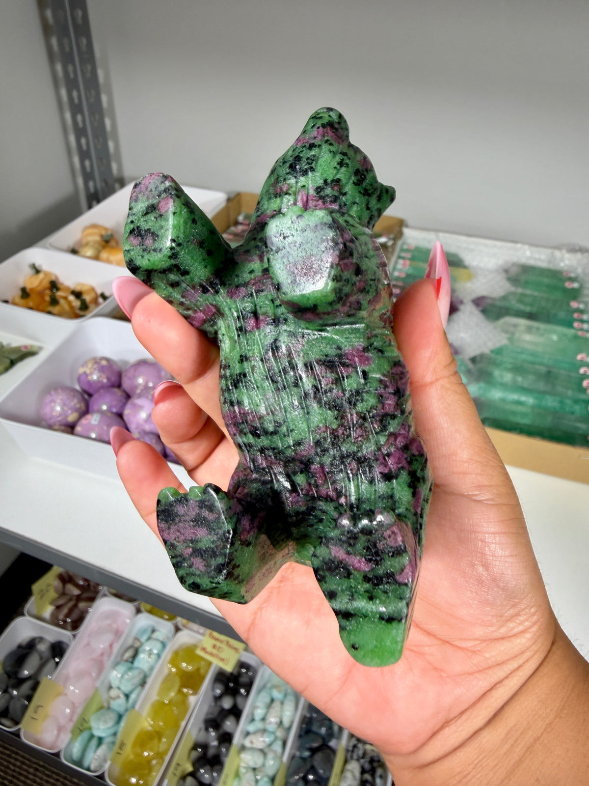 Unique Ruby In Zoisite Bear | UV Reactive | Opt 23
