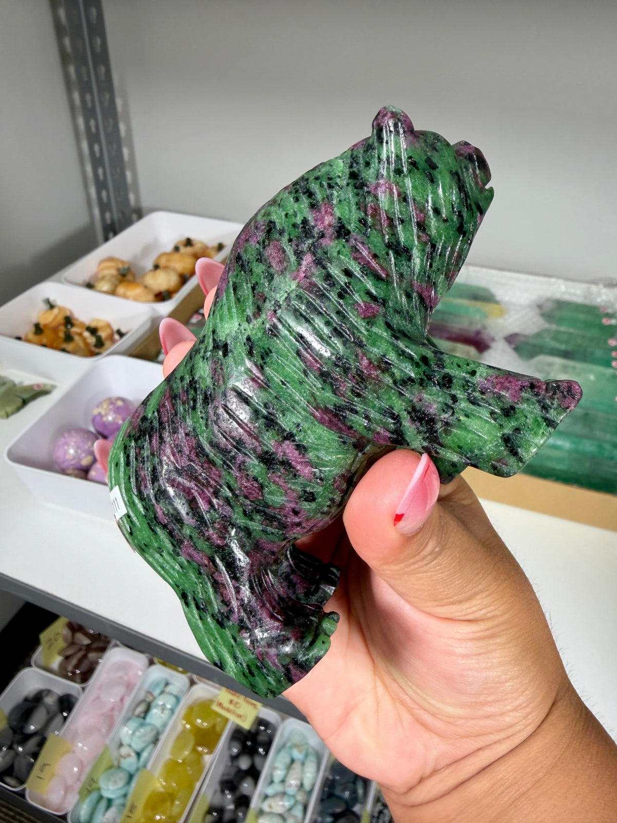 Unique Ruby In Zoisite Bear | UV Reactive | Opt 23