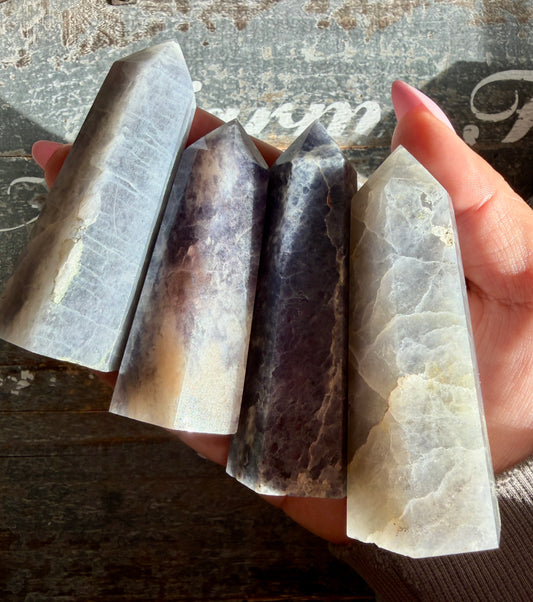 One (1) Lepidolite Iolite Tower