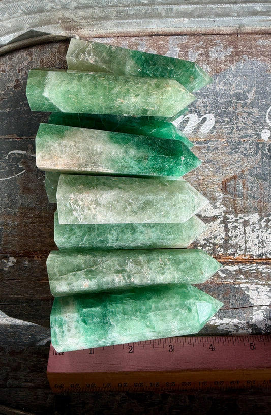 One (1) Green Strawberry Quartz Tower