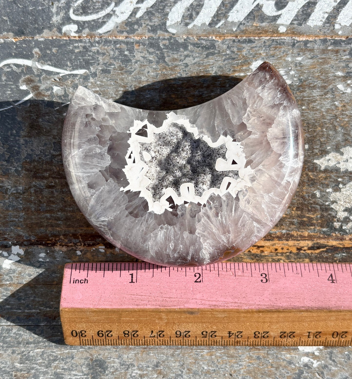 Gorgeous High Grade Agate Moon With Druzy from Brazil | Opt B