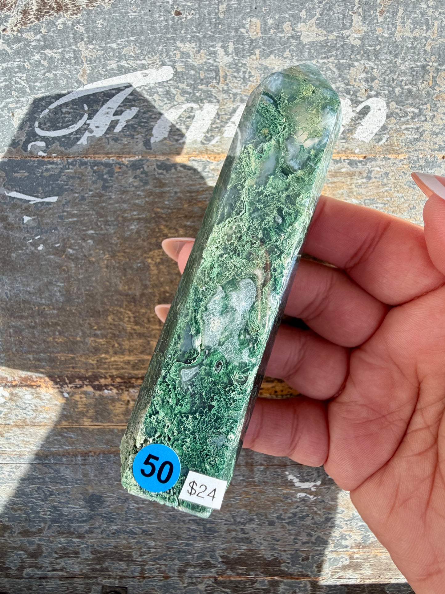 Gorgeous Druzy Moss Agate Tower | Opt 50