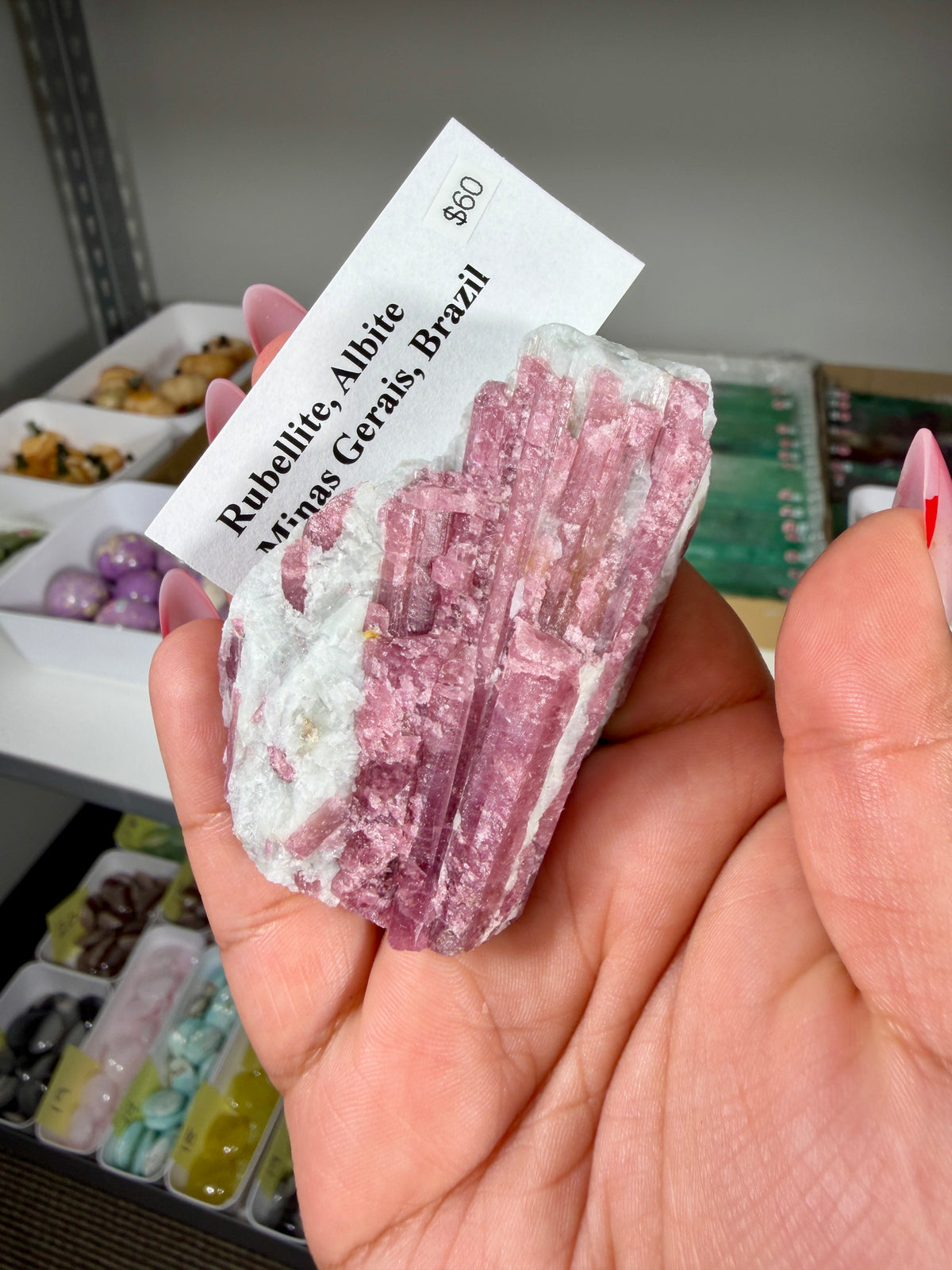 Gorgeous Pink Tourmaline in Quartz (Rubellite, Albite Minas Gerais, Brazil)