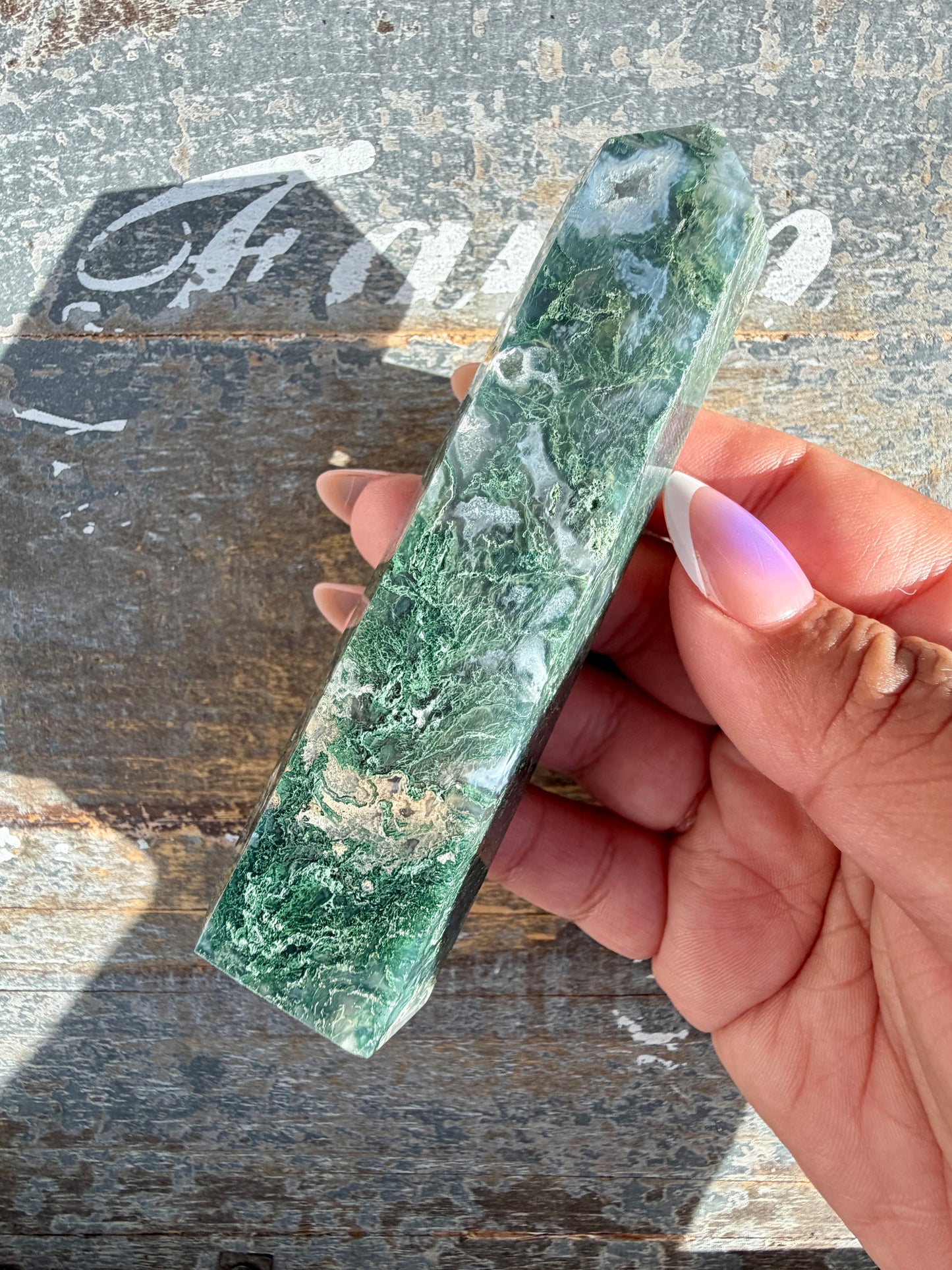 Gorgeous Druzy Moss Agate Tower | Opt 50