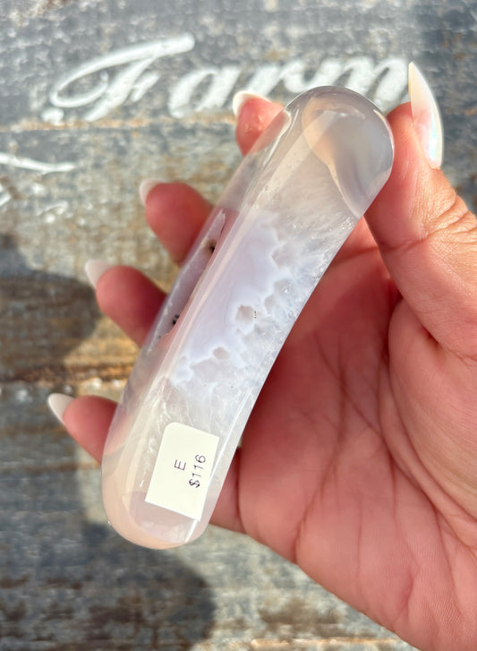 Gorgeous High Grade Agate Moon With Druzy from Brazil | Opt E