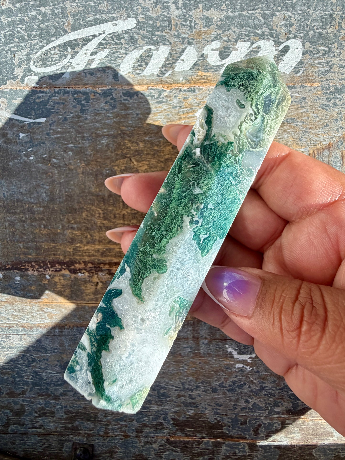 Gorgeous Druzy Moss Agate Tower | Opt 40