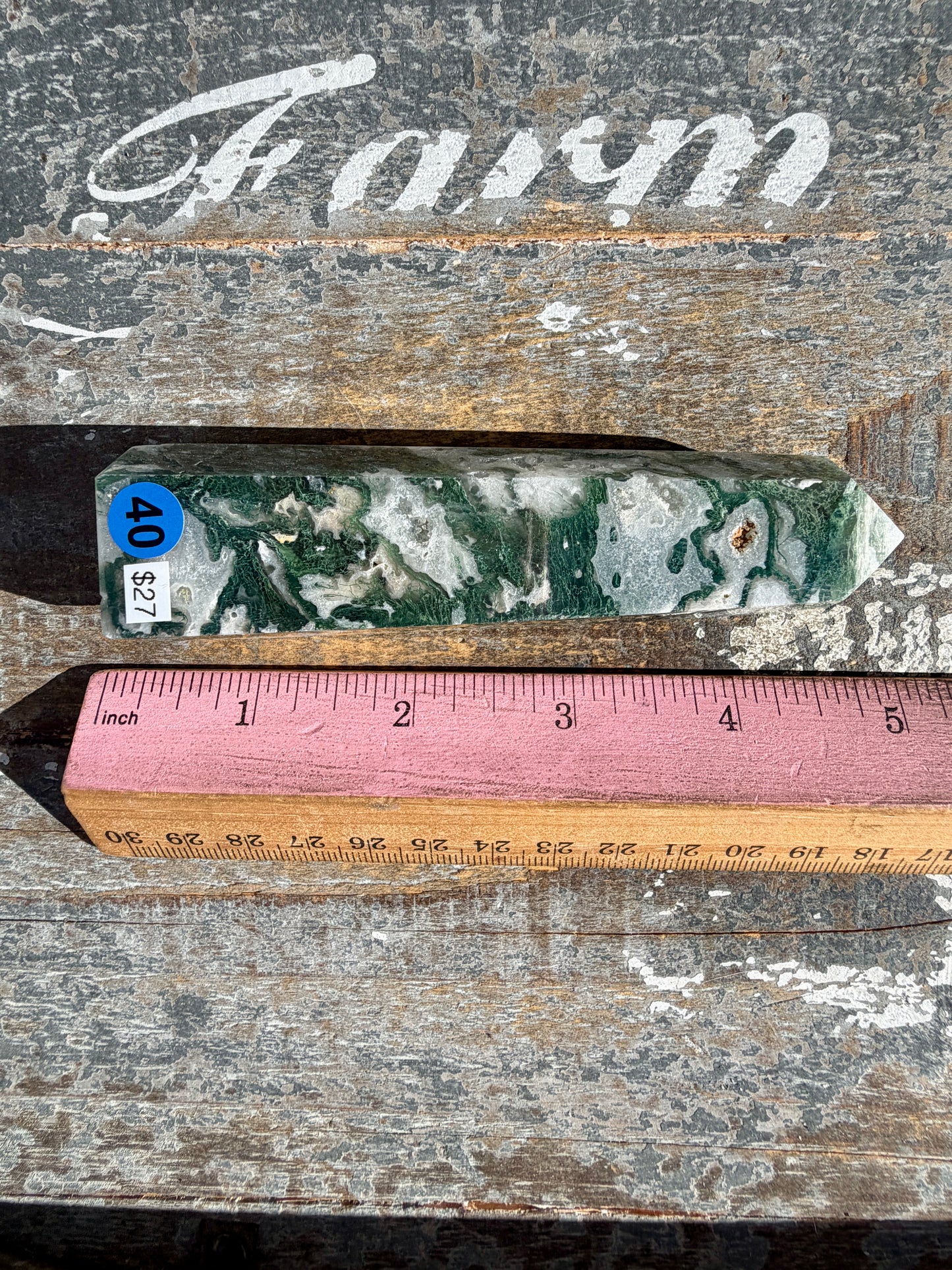 Gorgeous Druzy Moss Agate Tower | Opt 40