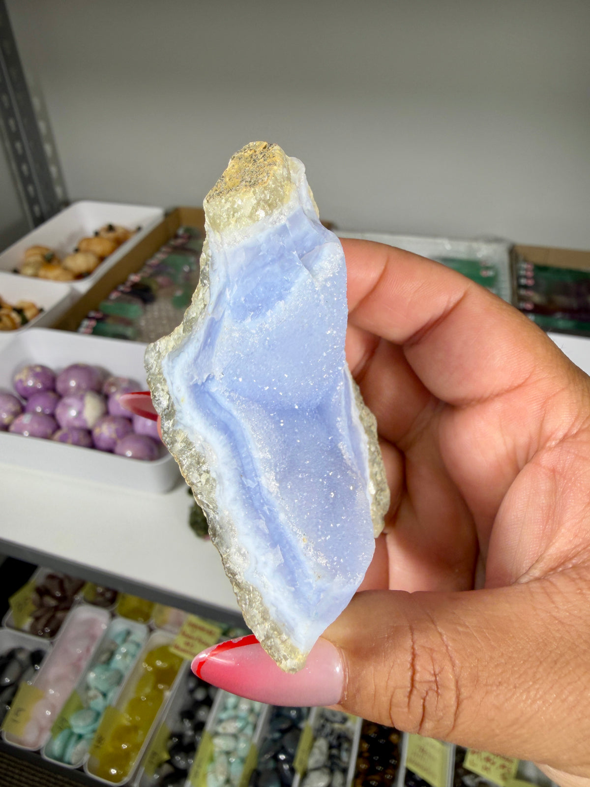 Gorgeous Blue Chalcedony w/ Druzy (Blue Lace Agate) | Malawi