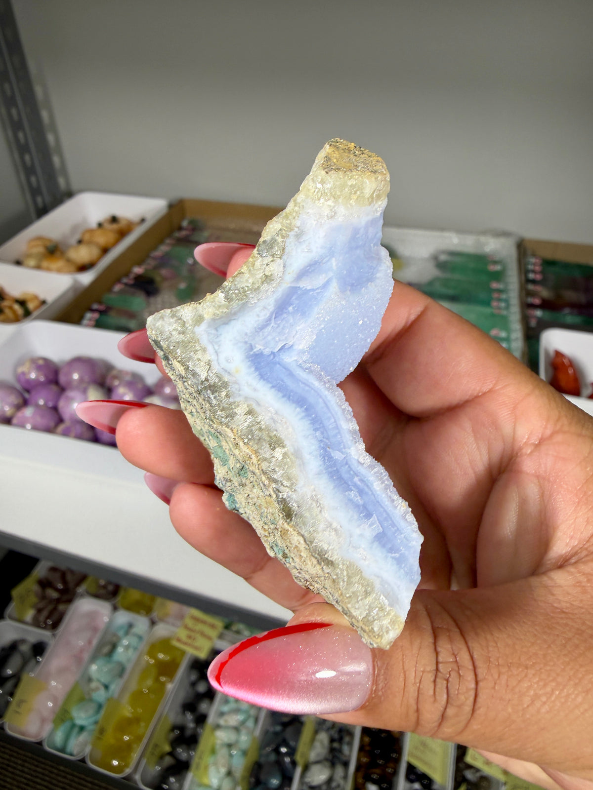 Gorgeous Blue Chalcedony w/ Druzy (Blue Lace Agate) | Malawi
