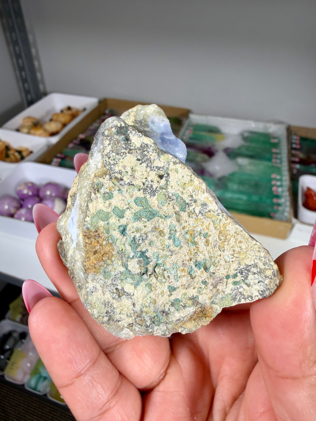 Gorgeous Blue Chalcedony w/ Druzy (Blue Lace Agate) | Malawi