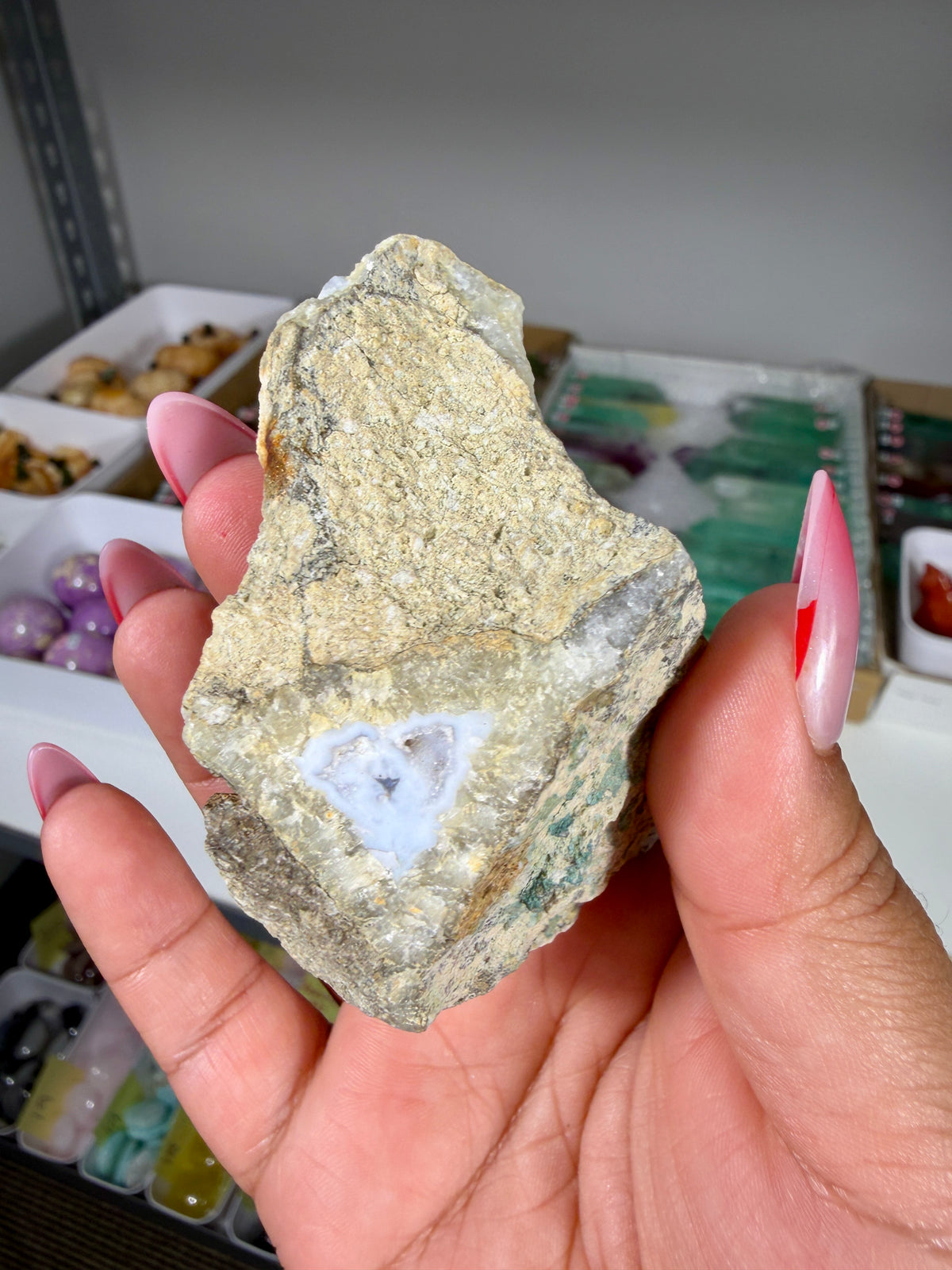 Gorgeous Blue Chalcedony w/ Druzy (Blue Lace Agate) | Malawi