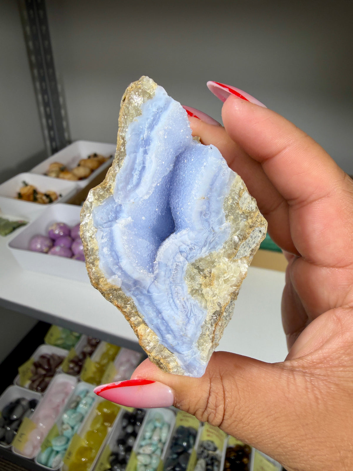 Gorgeous Blue Chalcedony w/ Druzy (Blue Lace Agate) | Malawi