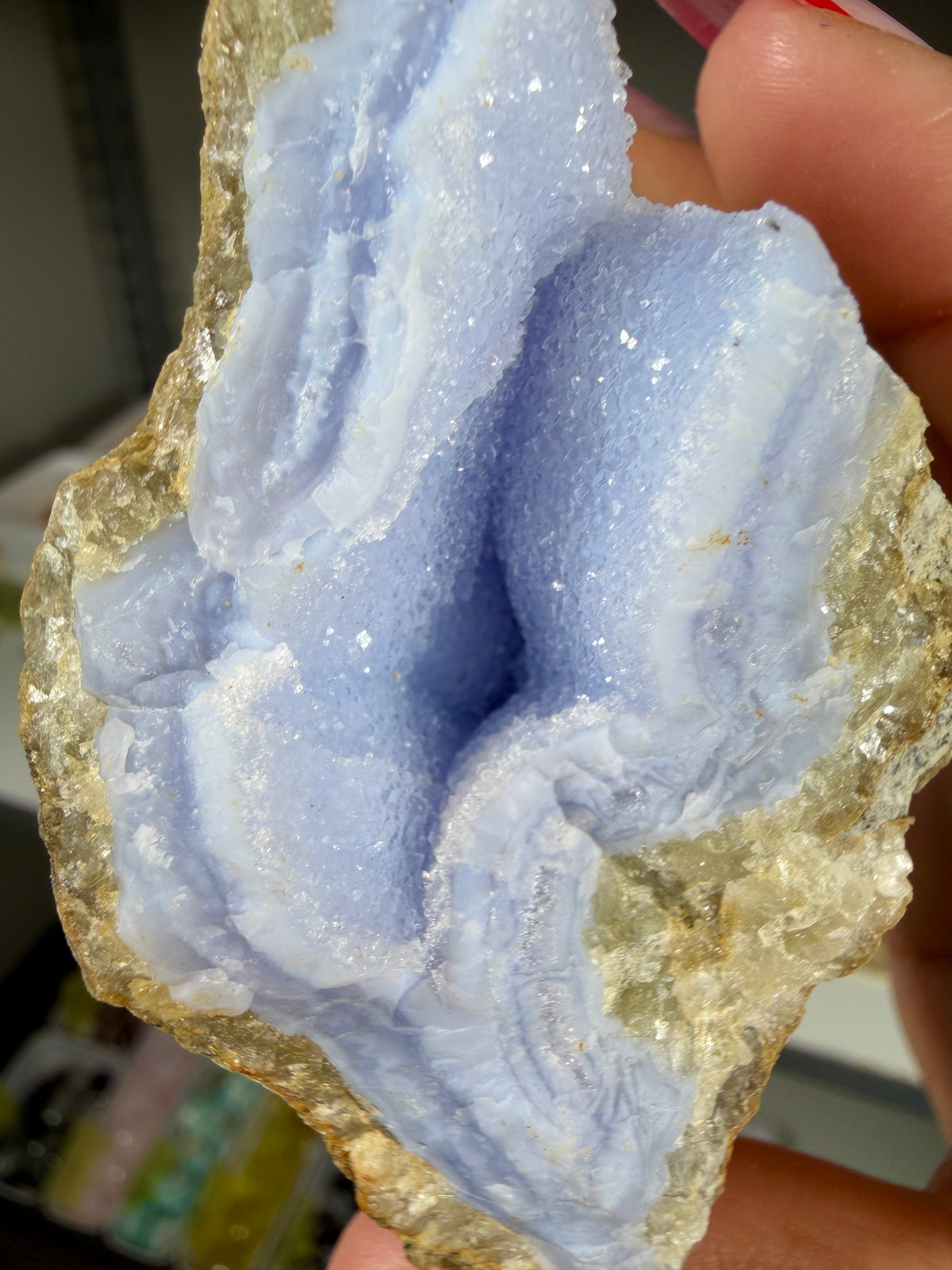 Gorgeous Blue Chalcedony w/ Druzy (Blue Lace Agate) | Malawi